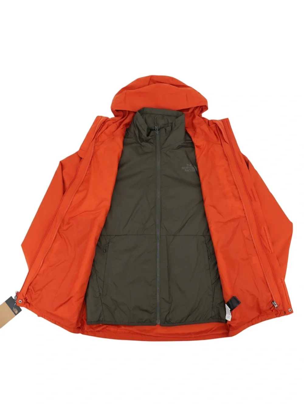 The North Face Men's Small Carto Tri-Climate Jacket Parka Burnt Ochre Green